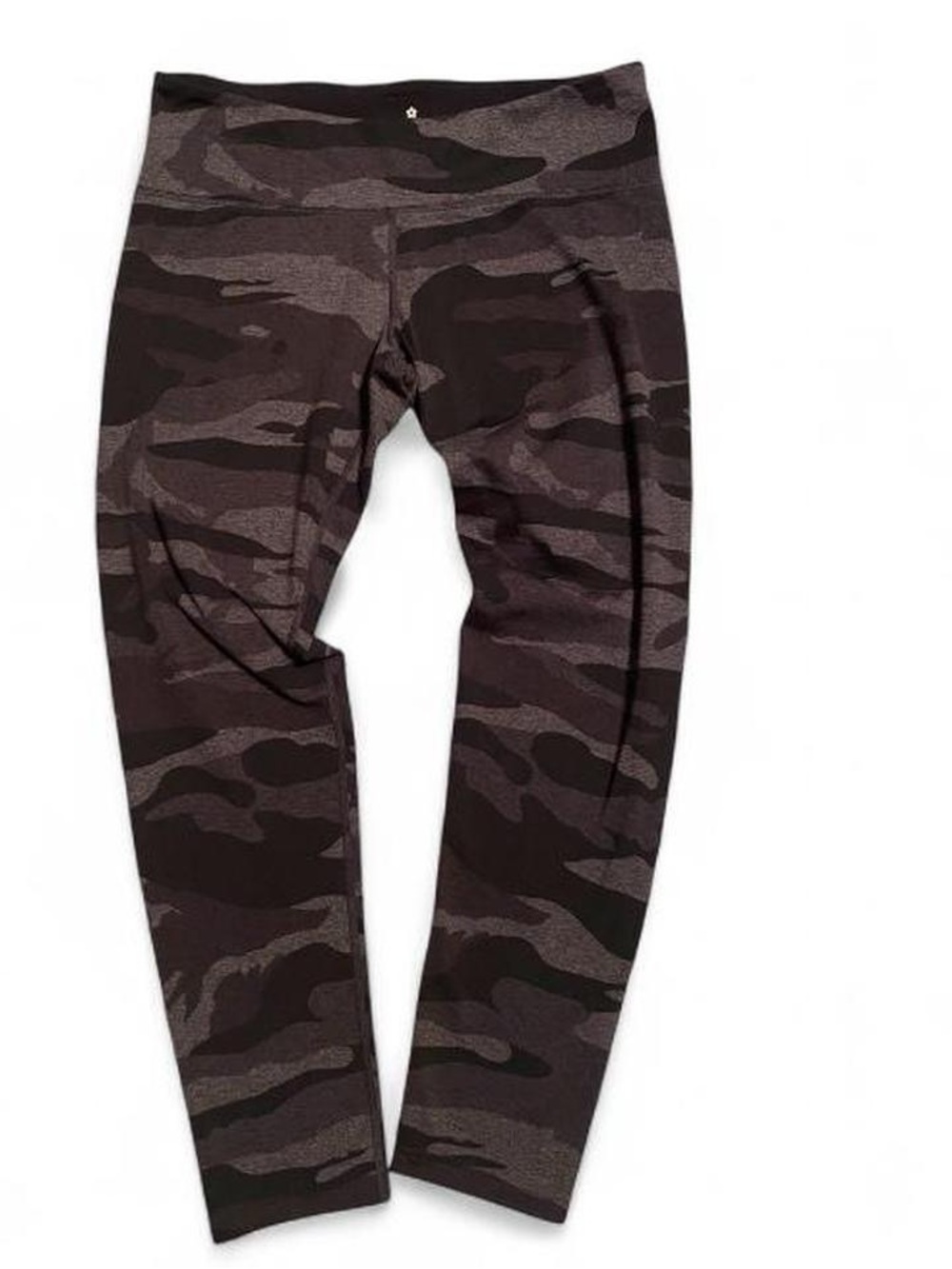 Camo Print Capri Leggings - Black/Purple/Grey